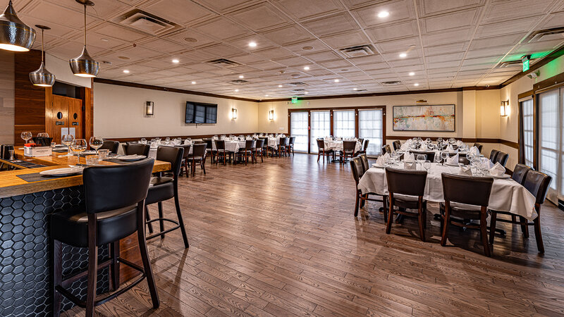 Set tables and private bar in Bright Room