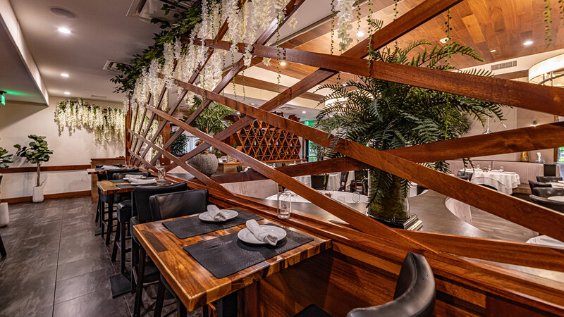 Bar area with view of dining room