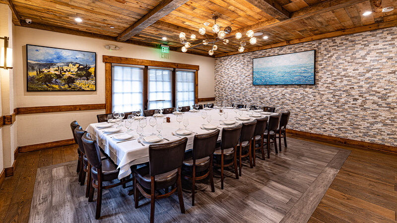 Oak Room with long set table